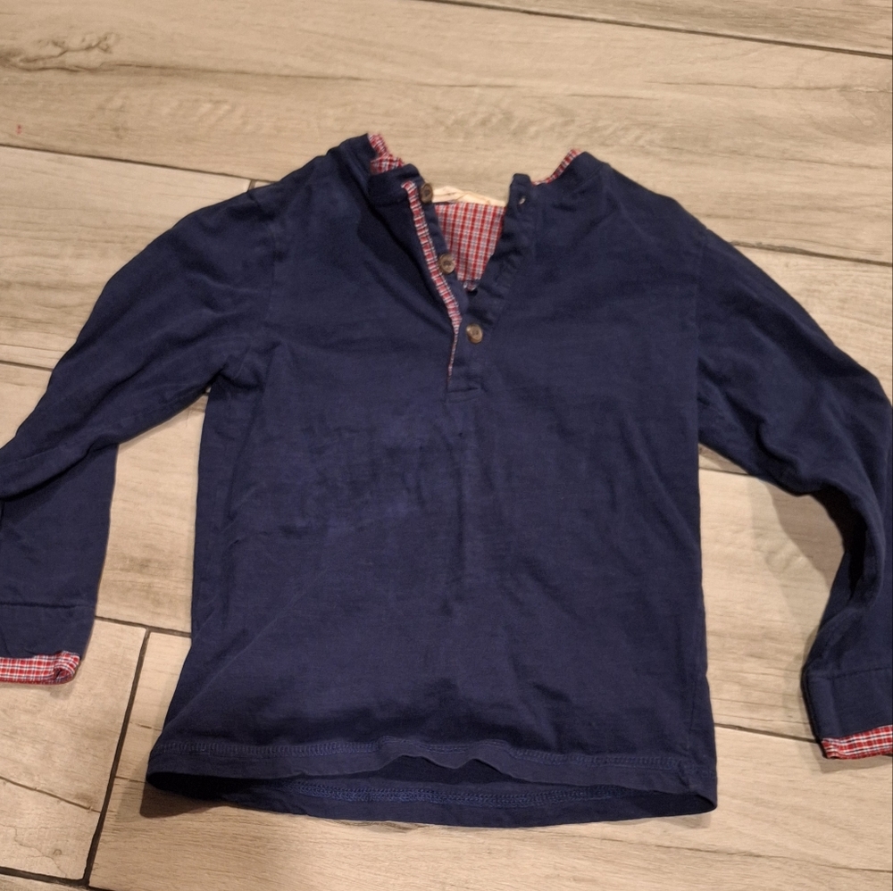 🍁H&M Plaid Detail Boys Henley🐯
